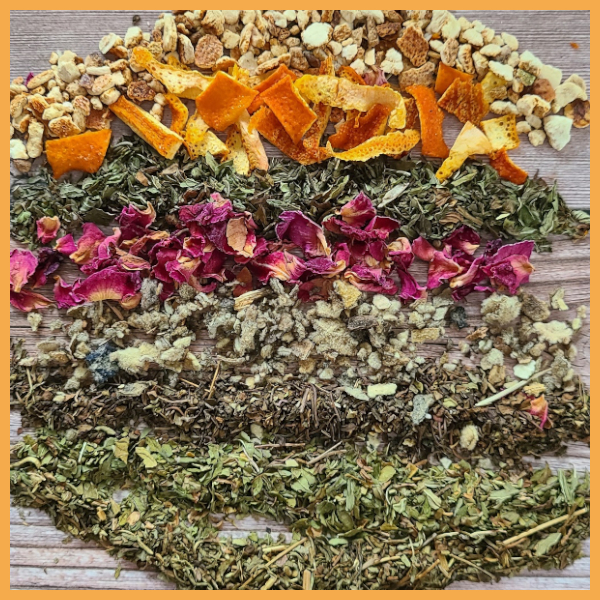 Sweet Orange Mint Herbal Tea herbs