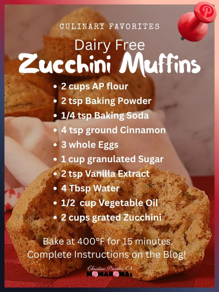 Zucchini Muffin recipe to pin on Pinterest