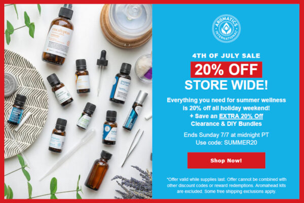 Aromatics International Current Specials 20% off Sitewide