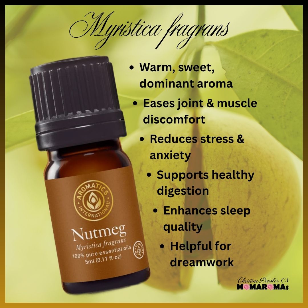 Nutmeg essential oil from Aromatics International with benefits