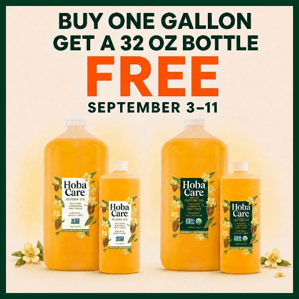 32oz Free with 1gal HobaCare Purchase at The Jojoba Company