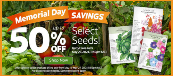 Current Specials at Botanical Interests 50% Off Sale