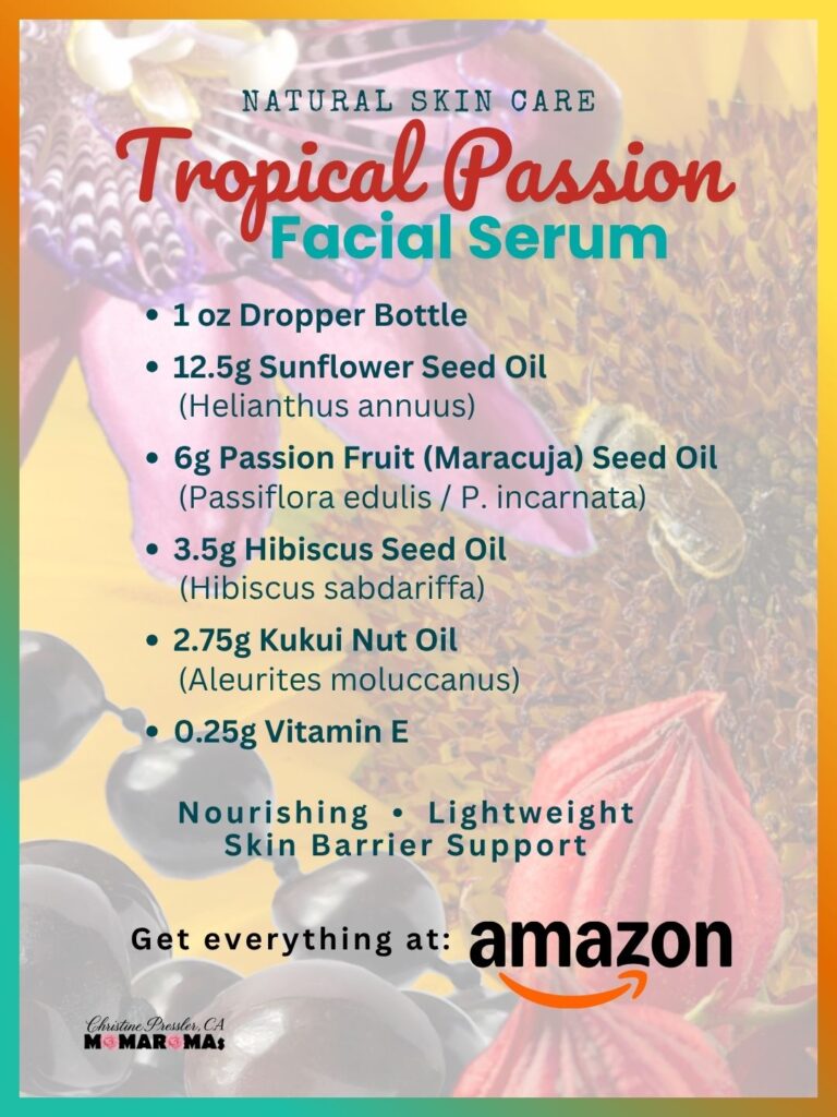 Tropical Passion facial serum ingredients at Amazon