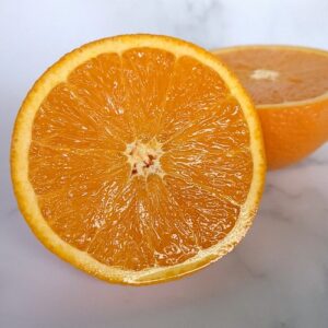 Sweet Orange fruit; the essential oil is cold pressed from the peel