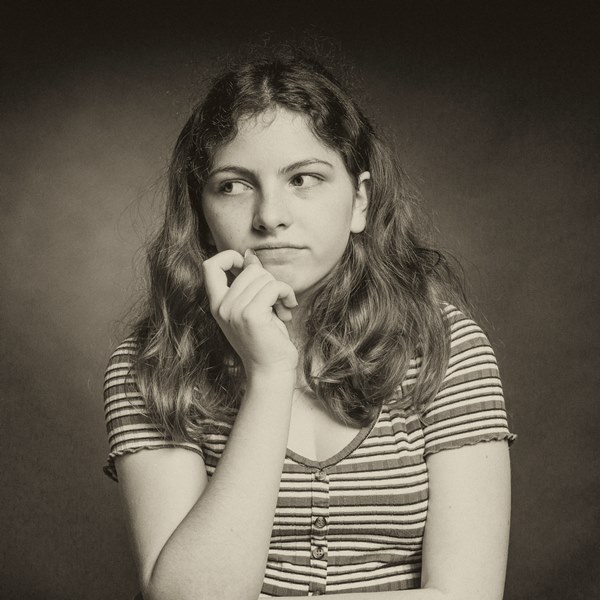 Young woman thinking