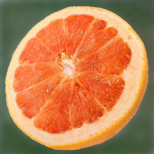 Grapefruit,  the essential oil is cold pressed from the peel