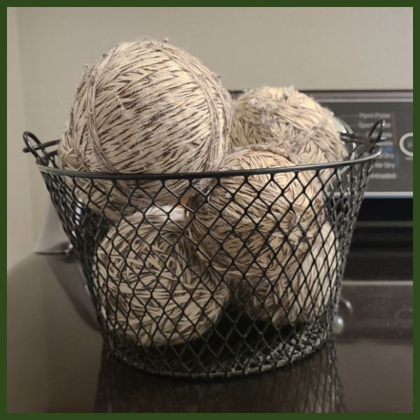Basket of Handcrafted Wool Dryer Balls