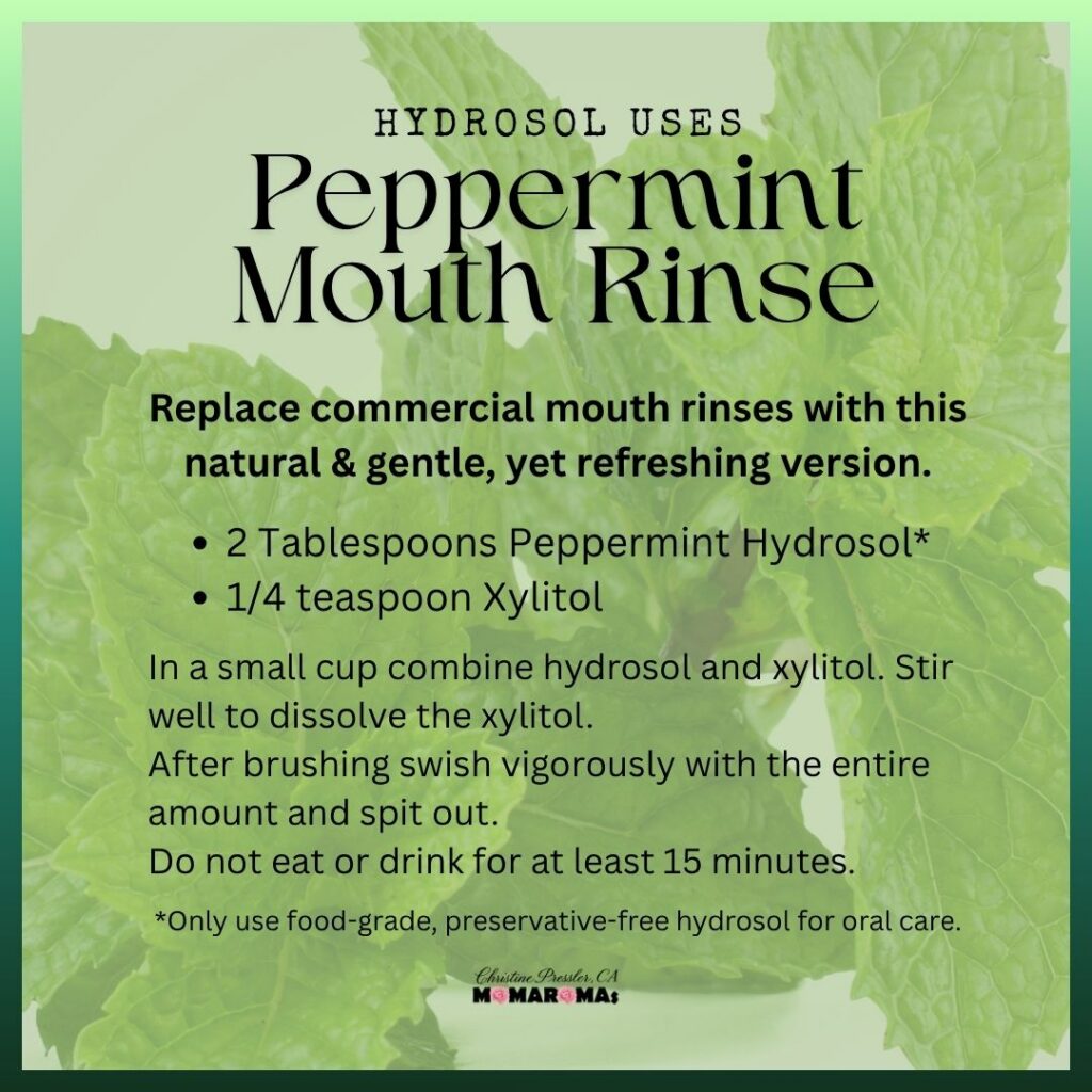 Natural Mouth Rinse recipe with Peppermint Hydrosol and Xylitol