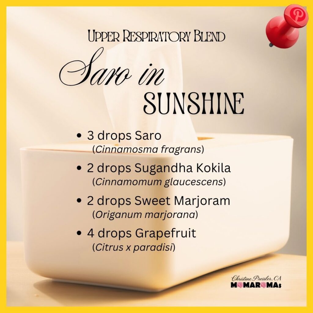 Saro in Sunshine Essential Oil blend recipe Pin to Pinterest