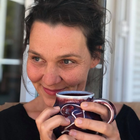 Katrin Birkholz enjoying an herbal tea